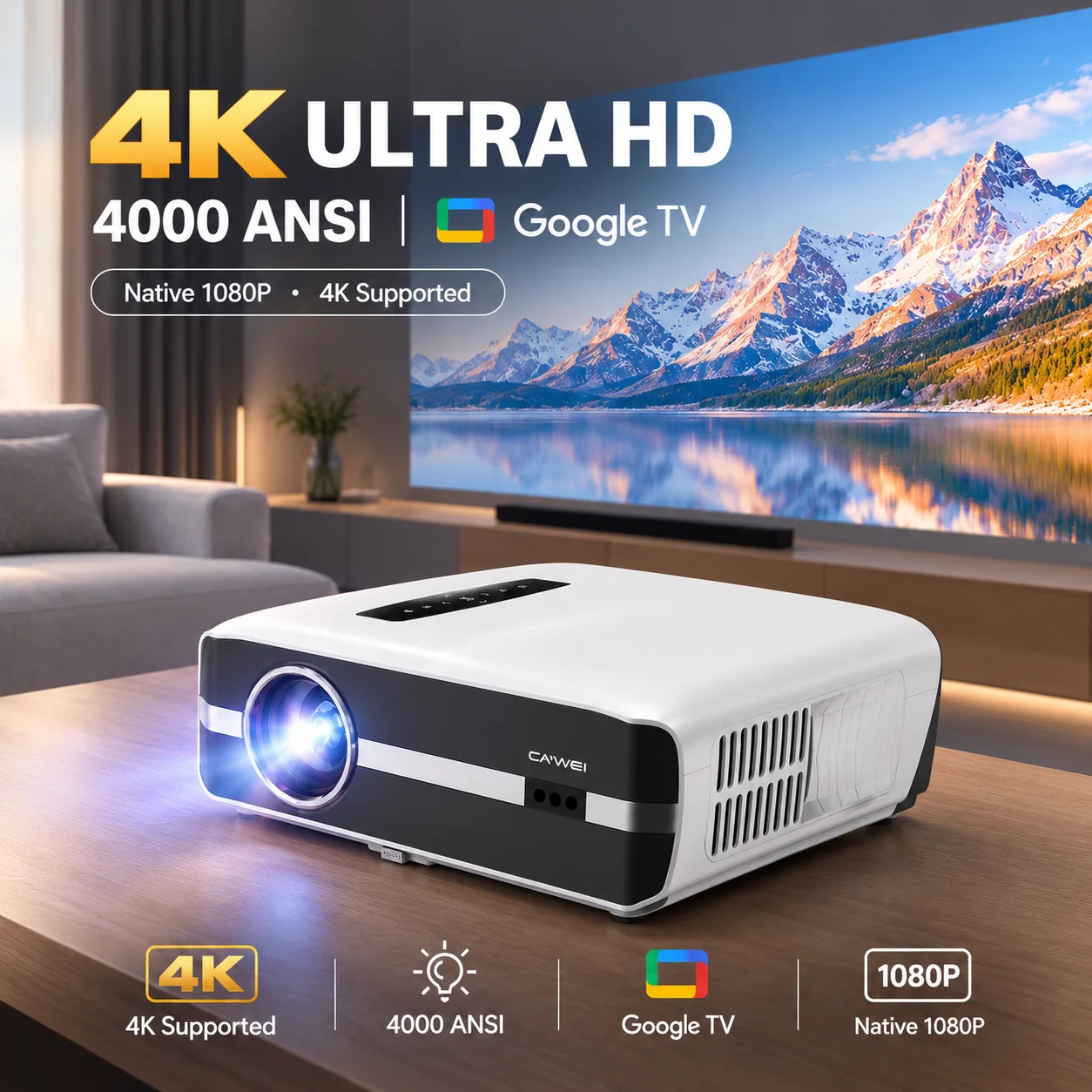Home Cinema Hdmi - جهاز عرض A9S الجديد بدقة 4K