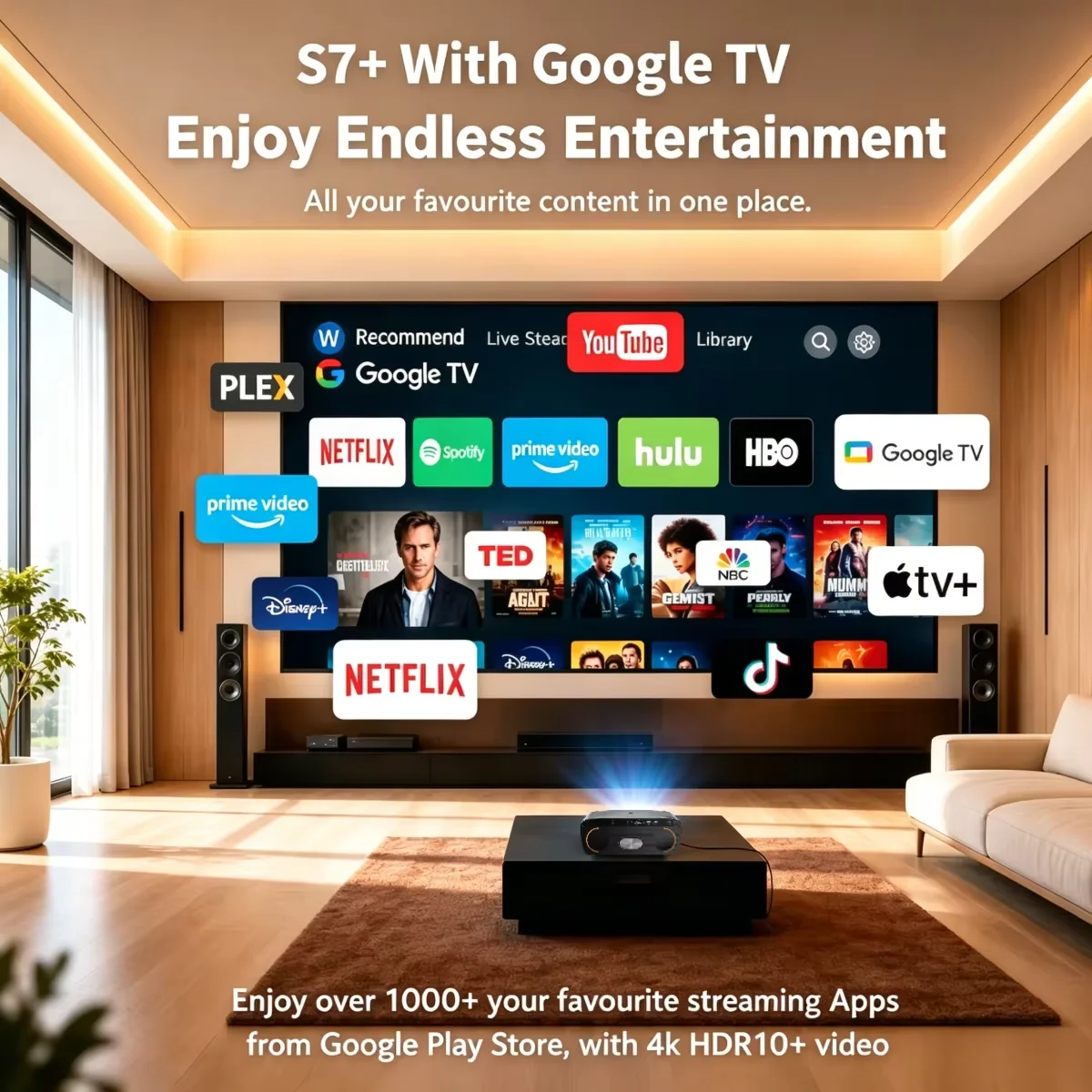 جهاز عرض S7 بدقة 4200ANSI ودقة - مراجعة Home Cinema Tv Screen وسعره