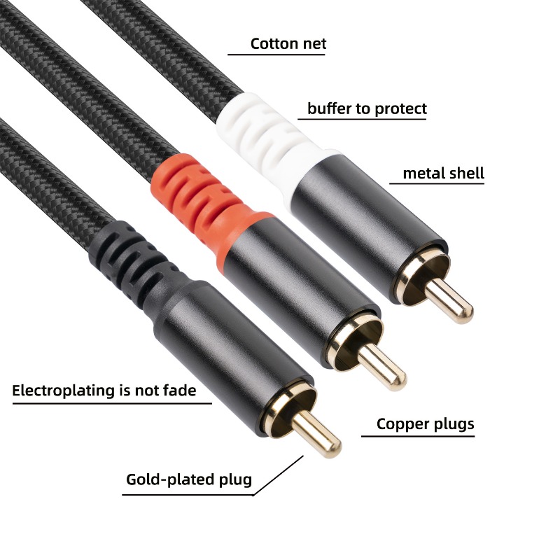 1/2/3M 1 RCA ذكر إلى 2 RCA ذكر - مراجعة Audio Home Cinema وسعره